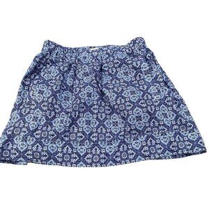 J Crew Women's XS Blue Paisley Lined Mini Skirt With Pockets​​​​​